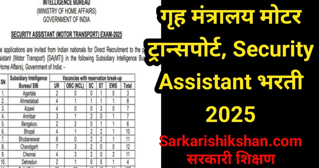 Intelligence Bureau Security Assistant
